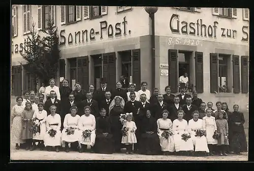 Foto-AK Murrhardt, Gasthof zur Sonne-Post 1920