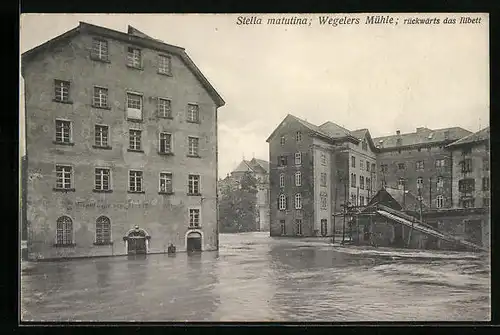AK Feldkirch, Stella matutina, Wegelers Mühle, Hochwasser 1910