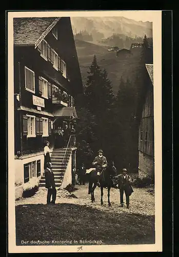 AK Schröcken, Kronprinz Wilhelm von Preussen vor einem Gasthof