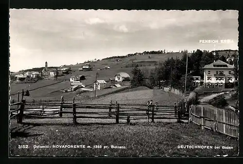 AK Deutschnofen bei Bozen, Ortsansicht mit Pension Erica