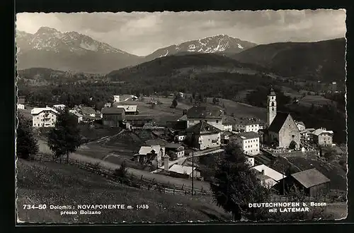 AK Deutschnofen bei Bozen, Ortsansicht mit Latemar
