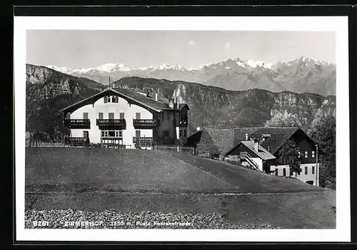AK Fontanefredde, Zirmerhof mit Ortler-Gruppe