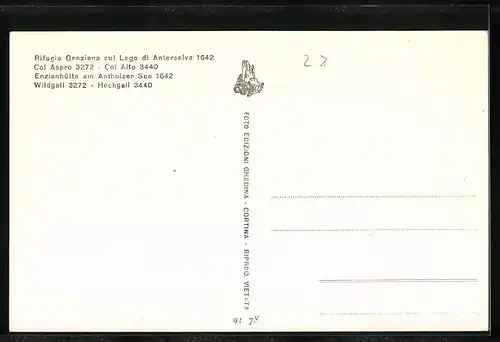 AK Wildgall, Enzianhütte am Antholzer See