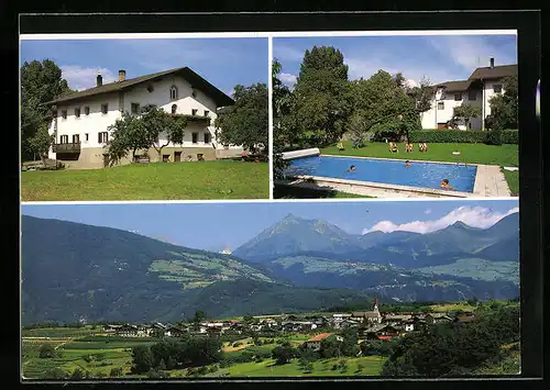 AK Raas, Gasthof Kaltenhauser mit Swimming Pool, Ortsansicht