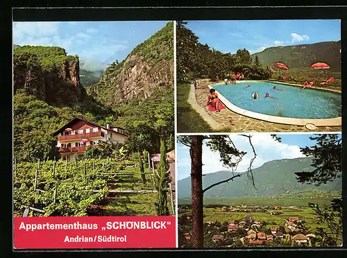 AK Andrian, Appartementhaus Schönblick mit Swimming Pool, Ortsansicht