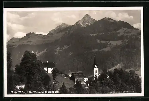 AK Blons i. Gr. Walsertal, Ortsansicht mit Kirche