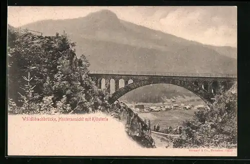 AK Klösterle, Wäldlibachbrücke, Hinteransicht