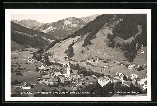 AK Mellau, Ortsansicht mit Hoher Freschen