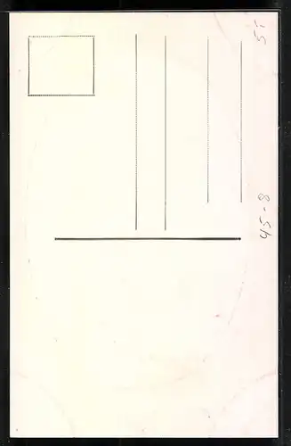 AK Blonder Lockenkopf mit Tennisschläger