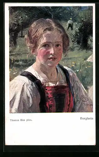 Künstler-AK Thomas Riss: Berglerin