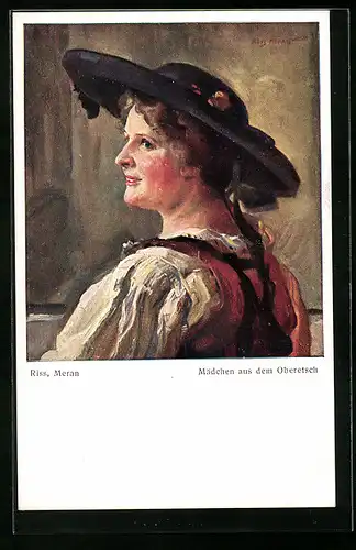 Künstler-AK Thomas Riss: Mädchen aus dem Oberetsch