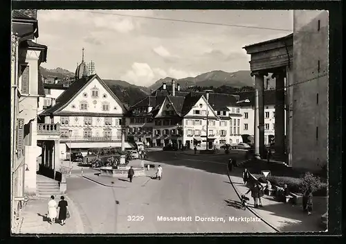 AK Dornbirn, Marktplatz mit Gasthof zum Hirschen