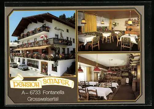 AK Fontanella /Grosswalsertal, Pension Schäfer, Innenansichten