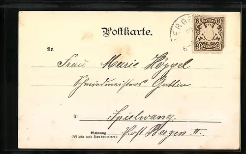 Lithographie Glückwunsch zum neuen Jahre