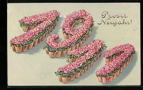 Künstler-AK Prosit Neujahr 1911