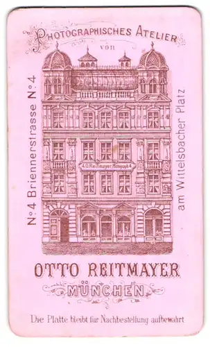 Fotografie Otto Reitmayer, München, Ansicht München, Briennerstr. 4, Frontfasade des Fotografischen Ateliers