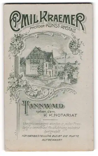 Fotografie Emil Kraemer, Tannwald, Ansicht Tannwald, Blick in den Ort mit dem Fotoatelier