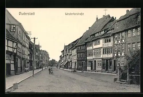 AK Duderstadt, Westertorstrasse mit Fachwerkhäusern