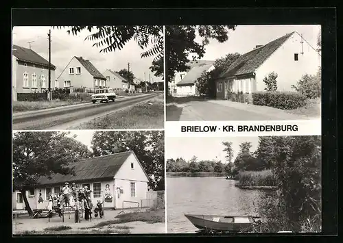 AK Brielow, Chausseestrasse, Kindergarten