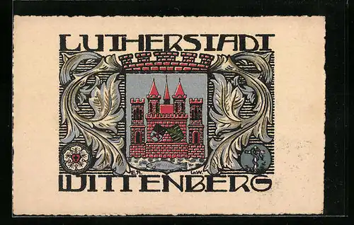 Künstler-AK Wittenberg, Stadtwappen