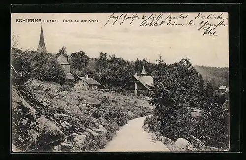 AK Schierke i. Harz, Partie bei der Kirche