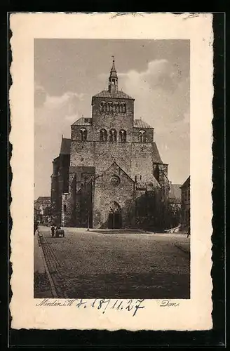 AK Minden i. W., Strasse mit Blick auf Dom