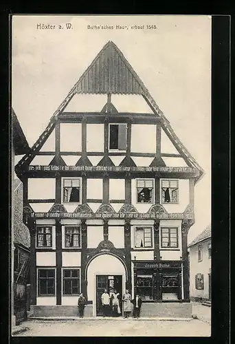 AK Höxter a. W., Buthesches Haus mit Geschäft Joseph Buthe
