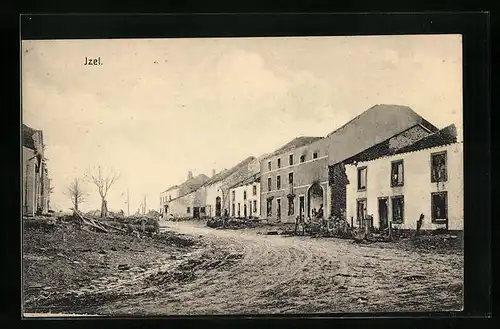 AK Isel, Ortsansicht mit Trümmern