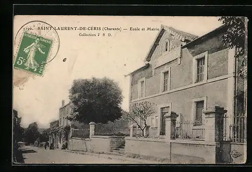 AK Saint-Laurent-de-Céris, Ecole et Mairie