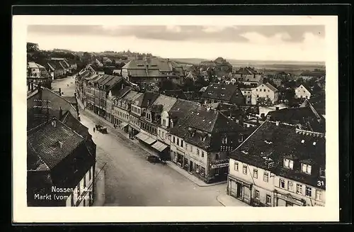 AK Nossen /Sa., Blick auf den Markt vom Turm aus