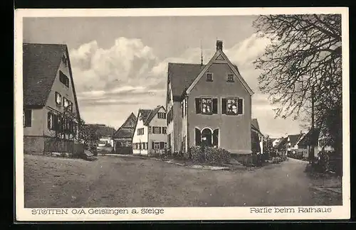 AK Stötten am Auerberg, Strassenpartie beim Rathaus