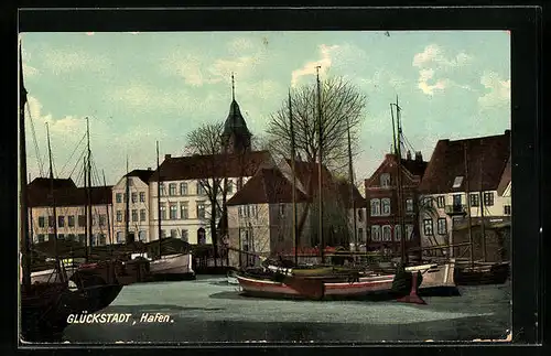 AK Glückstadt, Partie am Hafen
