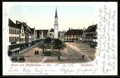 AK Pfaffenhofen /Ilm, Partie am Stadtplatz