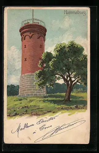 Lithographie Hammelburg, Truppen-Uebungsplatz, Gullmannsturm