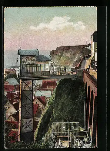 AK Helgoland, Fahrstuhl zwischen Unter- und Oberland