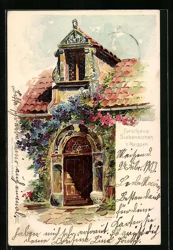 Lithographie Meissen, Forsthaus Siebeneichen