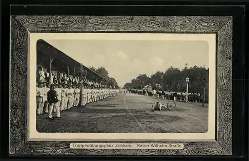 AK Zeithain, Truppenübungsplatz mit Kaiser-Wilhelm-Strasse