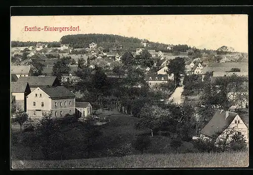 AK Hartha-Hintergersdorf, Ortsansicht aus der Vogelschau