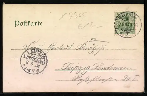 AK Waldheim, Totalansicht mit Flusspartie