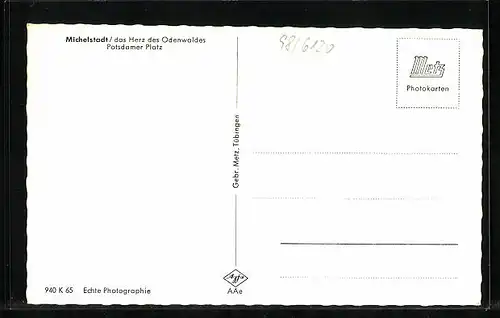 AK Michelstadt /Odenw., Potsdamer Platz aus der Vogelschau