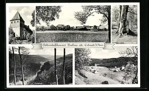 AK Bullau über Erbach i. O., Kirche, Eutertal, Eutergrund