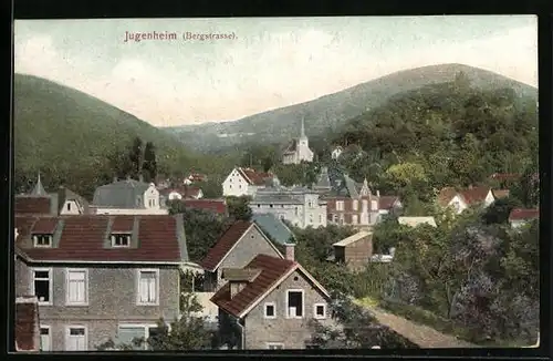 AK Jugenheim a. d. B., Teilansicht mit Bergblick