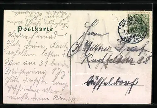 AK Karlsruhe i. B., Friedrichsplatz aus der Vogelschau