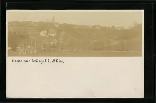 AK Bürgel i. Thür., Totalansicht aus der Ferne