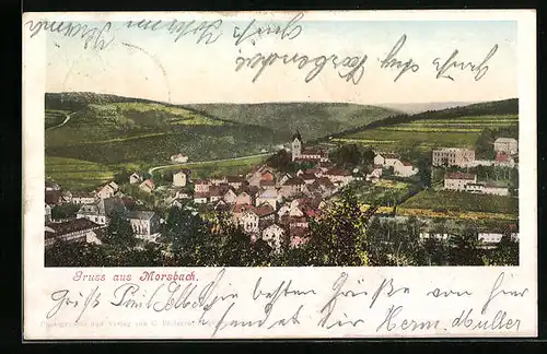AK Morsbach, Ortsansicht aus der Vogelschau