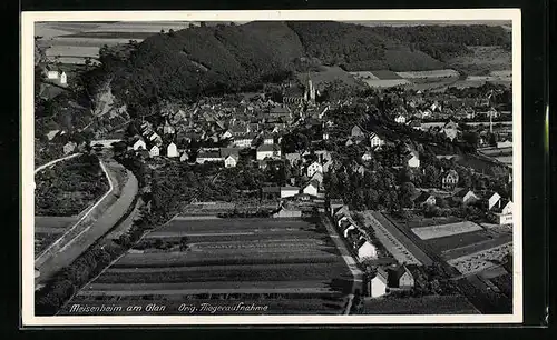 AK Meisenheim am Glan, Fliegeraufnahme der Ortschaft