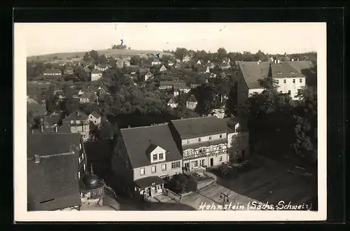 AK Hohnstein /Sächs. Schweiz, Totalansicht aus der Vogelschau
