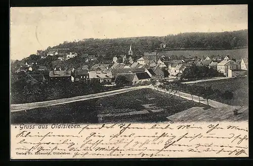 AK Oldisleben, Teilansicht mit Strassenpartie