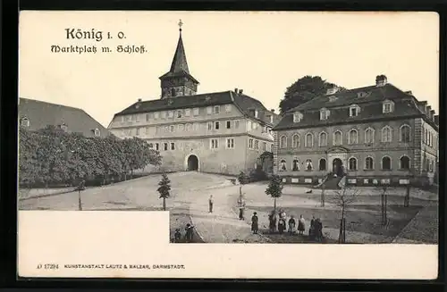 AK König i. O., Marktplatz mit Schloss
