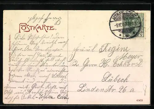 AK Volksdorf, Hotel St. Hamburg, Gartenansicht